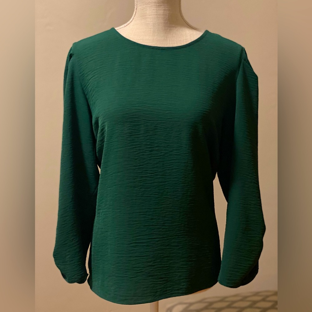 Kelly green DKNY long sleeve blouse size large